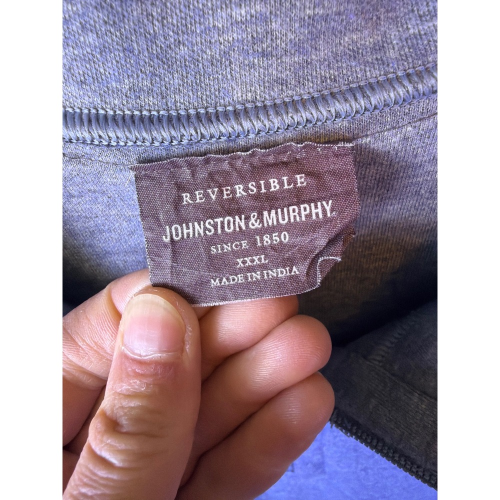 Johnston & Murphy Quarter Zip Pullover Mens XXXL Blue Reversible Sweatshirt 3XL - Picture 5 of 9